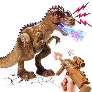 귀여운 돌 공룡 장난감 총 장난감 슈팅 대상 로봇 장난감 진짜 스프레이 자동 실행 보컬 로