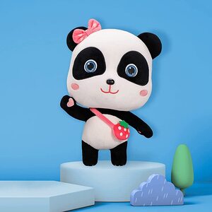 베이비 버스 아기 목욕 장난감 팬더 미우 미우 귀여운 플러시 서 아기 플러시 어린이 장난감