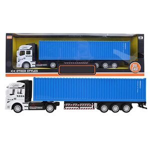 기술:컨테이너 트럭 모델자동차 장난감 합금 컨테이너상품 보석 선물 컬렉션(블루화물 트럭) 