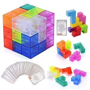 두뇌교육 퍼즐놀이 취미키트 3D퍼즐 매직 큐브 자석 블록 3 차원 퍼즐(클리어