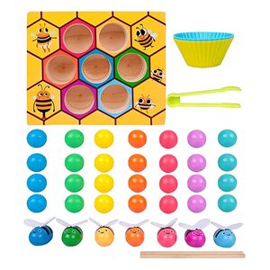 특수큐브 취미키트 만들기세트 퍼즐놀이 몬테소리 나무 색상 코딩 퍼즐나무 꿀벌 하이브 매