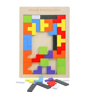 학습퍼즐 유아퍼즐 패턴블럭 브레인 로키 파 나무 퍼즐 테트리스 지그 소 퍼즐 1 조각