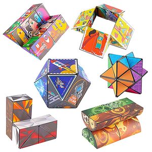 특수큐브 미니퍼즐 입체Puzzle 패턴블럭 6 조각 매직 큐브 속도 큐브 세트 접는 큐