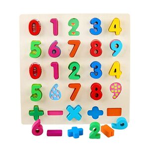 학습퍼즐 유아퍼즐 패턴블럭 브레인 나무 숫자 퍼즐 보드-수학 숫자 블록 매칭 게임 몬테
