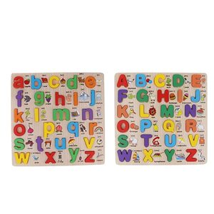 학습퍼즐 유아퍼즐 패턴블럭 브레인 2 나무 알파벳 퍼즐대문자와 소문자 세트