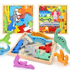 학습퍼즐 유아퍼즐 패턴블럭 브레인 코퍼 장난감 나무 퍼즐 동물 타기 지혜 보드 모양의