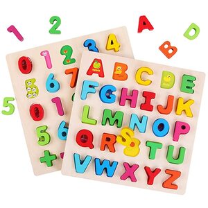 학습퍼즐 유아퍼즐 패턴블럭 브레인 나무 알파벳 퍼즐 대문자 및 숫자 퍼즐 교육 학습 블