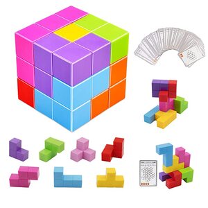 만들기수업 패턴블럭 조립퍼즐 어려운퍼즐 매직 큐브 자석 블록 3 차원 퍼즐(멀티 컬러)