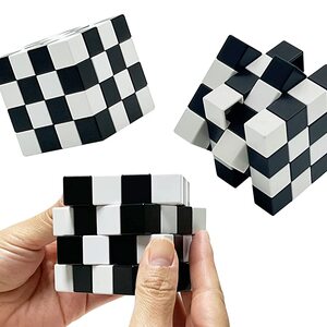 학습퍼즐 취미키트 아동퍼즐 입체Puzzle (유행 현대)흑백 2 톤 큐브 4 개의 4