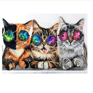 만들기수업 패턴블럭 조립퍼즐 어려운퍼즐 1500 개 3 귀여운 고양이 선글라스 지그 소