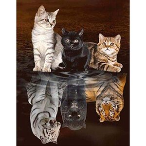 만들기수업 패턴블럭 조립퍼즐 어려운퍼즐 1000 개 퍼즐 3 고양이 반사 홈 장식 풍경